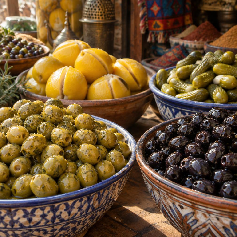 Olives and condiments
