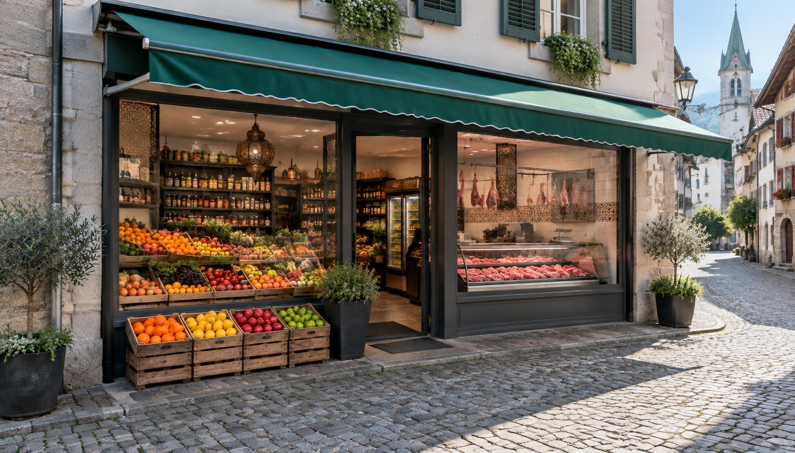The Saveurs d'Orient shopfront at Rue du Manège 5 in Biel/Bienne